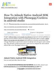 How To Admob Native Android SDK Integration with Phonegap_Cordova in android studio _ Thedevline - Place of Inspiration.pdf