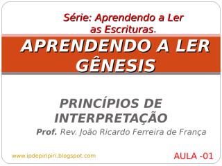 Aprendendo ler Gênesis - principios de interpretação.ppt